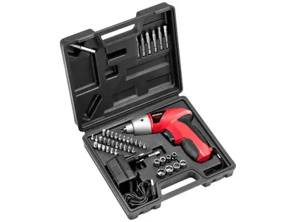 Cordless Screwdriver 4.8V 1.4" Reversible with Case 47 Pieces Power Tools FPF-05M